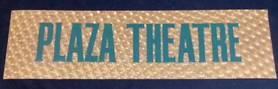 Vintage Plaza Theatre Advertising Sign Gold Glitter 3D Effect Plastic 1960s Mod