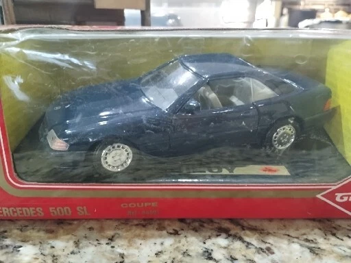 Miniature Guiloy 1/24 Mercedes-Benz 500 SL Cabriolet - Bleu - Diecast 64540