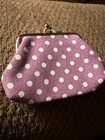 Purple and White polka dot Coin Purse Pouch Kiss-Lock XS