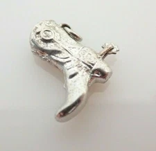 Vintage JMF 3D Western Cowboy Boot w/ Articulated Moving Spur Sterling Charm