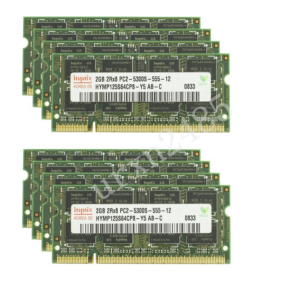 16GB 8x 2GB /1GB DDR2 667MHz PC2-5300S 200Pin Laptop Memory RAM For Hynix UK LOT - Image 3 of 4