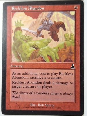 Reckless Abandon - Urza's Destiny - Magic the Gathering MTG Nice!