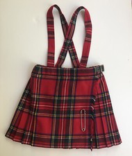 GIRLS - Age 4 - Vintage St Michael Wool Pleated Scottish Plaid Kilt Skirt