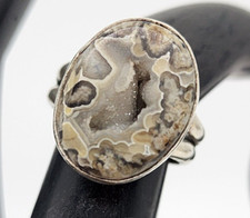 Handmade Lace Agate  Sterling Silver Ring Size 6