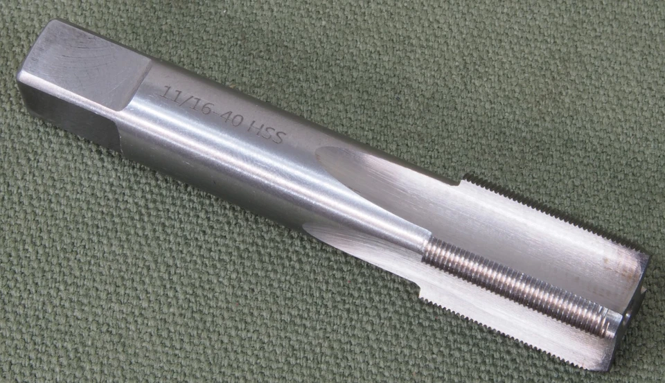 11/16 (0.6875) inch x 40TPI, Tap, High speed steel, suits 1911 compensators