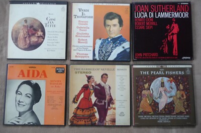 LP Lot 6 Operas Cosi Fan Tutte -Il Trovatore -Lucia -Aida- Barber- Pearl Fishers