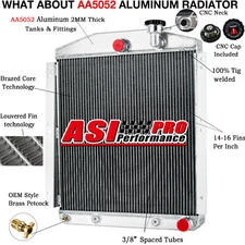 3 Row Aluminum Radiator For 1948-1954 Chevrolet Chevy/GMC Truck 3100 3600 CC4854