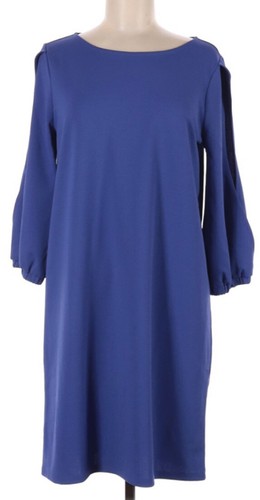 Ann Taylor Dress Blue Long Sleeve Modest Womens Size Medium