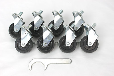 HydroTools In-Ground Swimming Pool Solar Reel Caster Set with Wrench- Set of 8