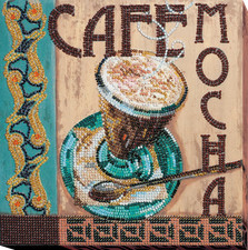 Bead Embroidery Kit "Mocha" size 7.9"x7.9" / 20.0x20.0 cm