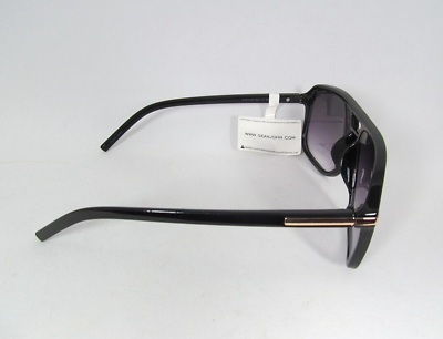 SEAN JOHN Womens Oval Shape Black Sunglasses Gold Arm Accent  display picture 3