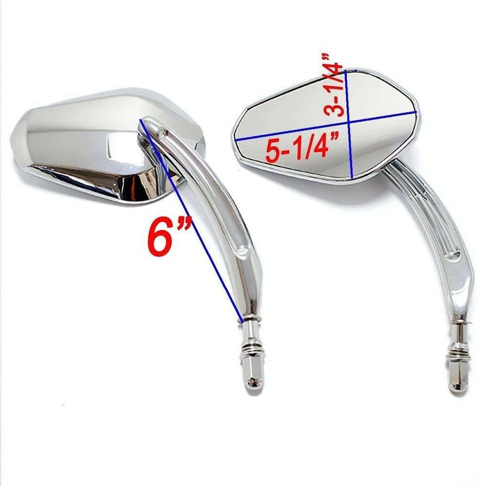 Chrome Motorcycle Rearview Mirrors For Harley Davidson CVO Street Glide Chopper - Image 4 of 4