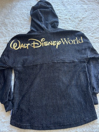 NWT Walt Disney World 50th Anniv Corduroy Pullover Hoodie Black XS Spirit Jersey - Picture 6 of 7