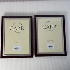 Carr  2 - Burgundy & Silver Trim Picture Frames  5 X 7 Photo With Easel