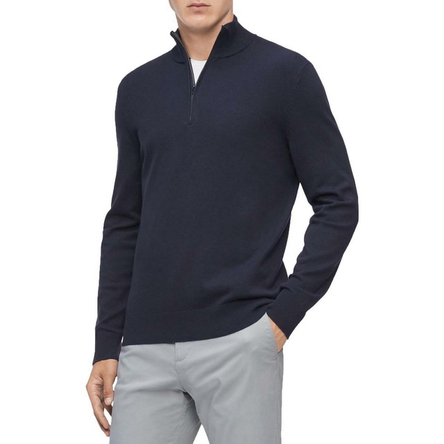 Download Calvin Klein Mens Navy 1/4 Zip Mock Turtleneck Shirt Sweater XL BHFO 8671 for sale online | eBay