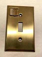 Light Switch Plate Cover Brass Single Toggle -Accordian Music Instrument Design