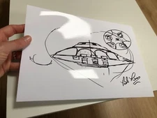 Bob Lazar UFO Drawing A4 PHOTO sport model Area 51 and flying saucers PRINTED