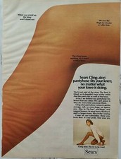 1973 womens Sears Cling-alon pantyhose legs vintage fashion ad