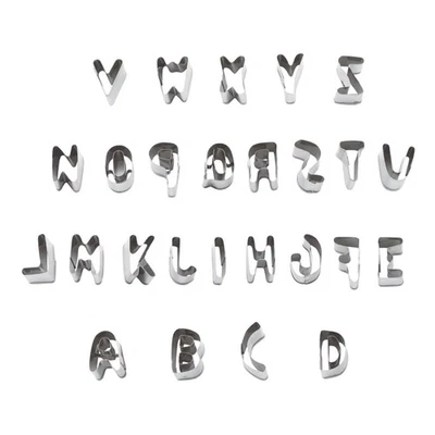 Coupeur Cookies Alphabet A - Z 26pz Acier Inoxydable - Paderno - Formes Lettres - Photo 1/4
