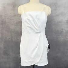 Lulus Drinks On Me Dress Women XL White Mini Cocktail Stretch Chic Bridal Date