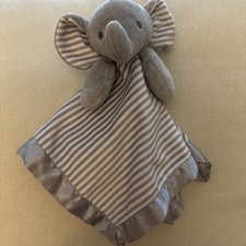 Circo Baby Lovey Elephant Gray Striped Satin Trim Security Blanket Plush Target
