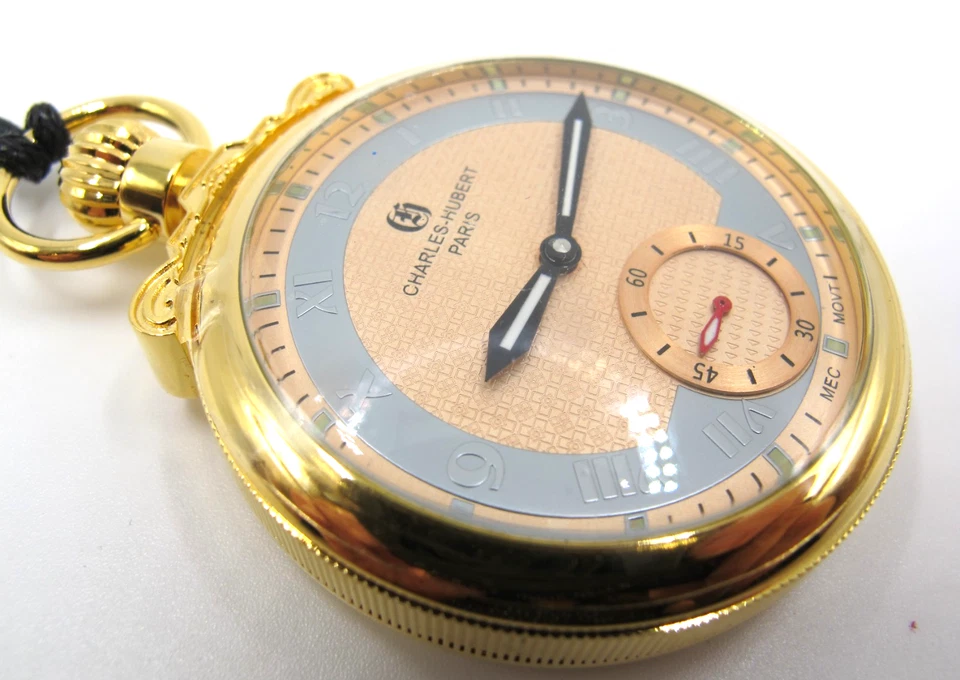 RELOJ BOLSILLO CHARLES HUBERT ORO RELLENO COLOR CHAMPÁN Foto 4 de 4
