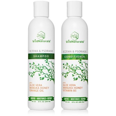 Wild Naturals Eczema & Psoriasis Shampoo Conditioner Set | Calm Scalp Dermatitis