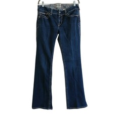 ARIAT REAL Entwined Bootcut Jeans Women  s 31L Dark Wash Western Performance Mid