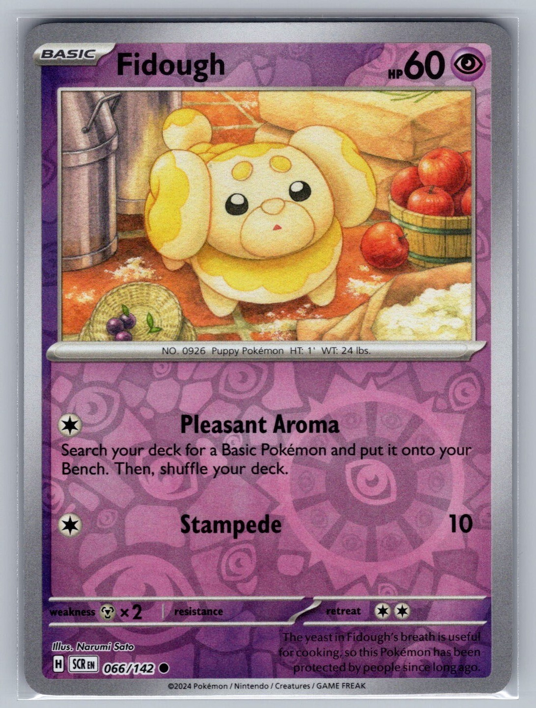 Fidough 66/142 Common Stellar Crown Pokemon Reverse Holo Near Mint