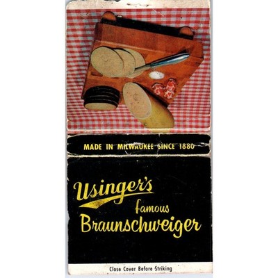 Fred Usinger Famous Braunschweiger Milwaukee Vintage Matchbook Cover SF4-Y6