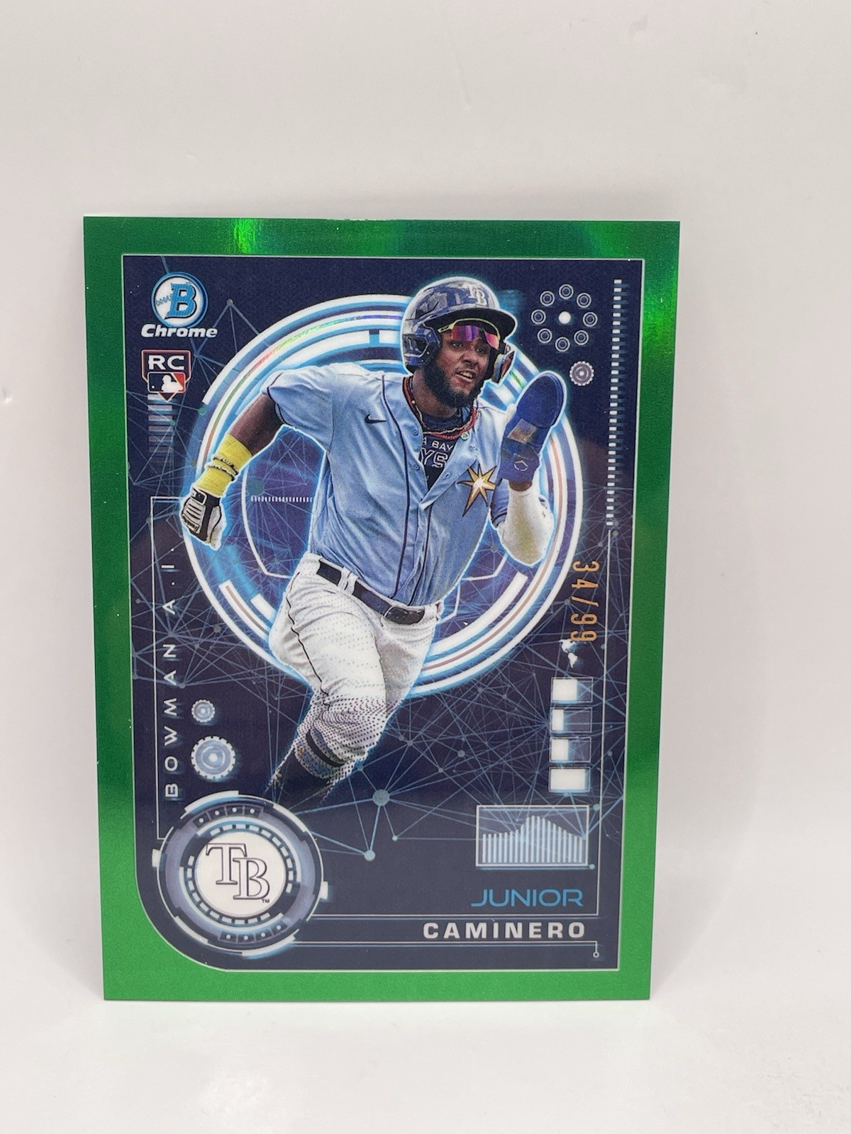 2024 Bowman Baseball Junior Caminero Bowman AI Green #/99