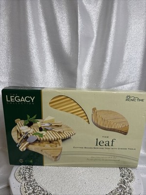The Leaf Cutting Board Serving Tray W/Cheese Tools Bamboo