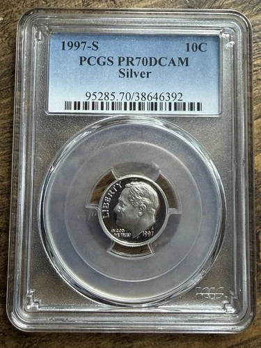 1997 S - 10c Roosevelt - PCGS (Proof SILVER) - PR 70 DCAM