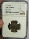 1916 D Buffalo Nickel NGC UNC DETAILS CLEANED