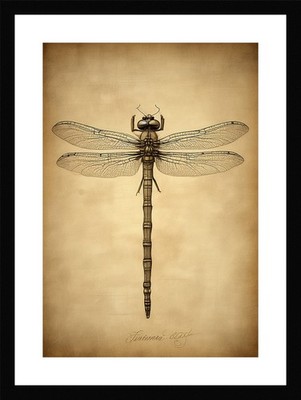 Schöne Libelle gerahmter Druck Wandbild Poster Deko
