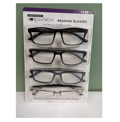 XtraSight by Foster Grant Reading Glasses VRM1904 + Pete (4 Pack)