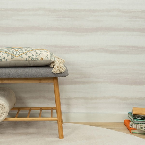 Vliestapete Aquarelloptik Streifen Creme Braun Beige Glitzer 10515-05 (3,00€/1Qm-image
