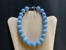 Chunky Sky Blue Beads Adjustable Choker Necklace