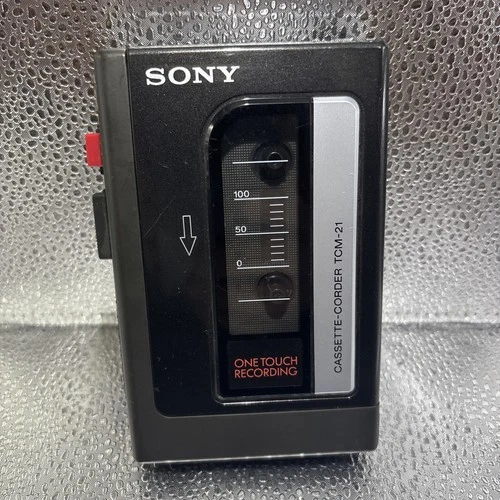 Sony TCM-21 Portable Cassette Recorder One-Touch Recording Vintage Works Good