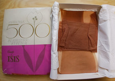 Vintage 1950s-1960s Grant Isis Seamless Nylon Garter Stockings Size Tall