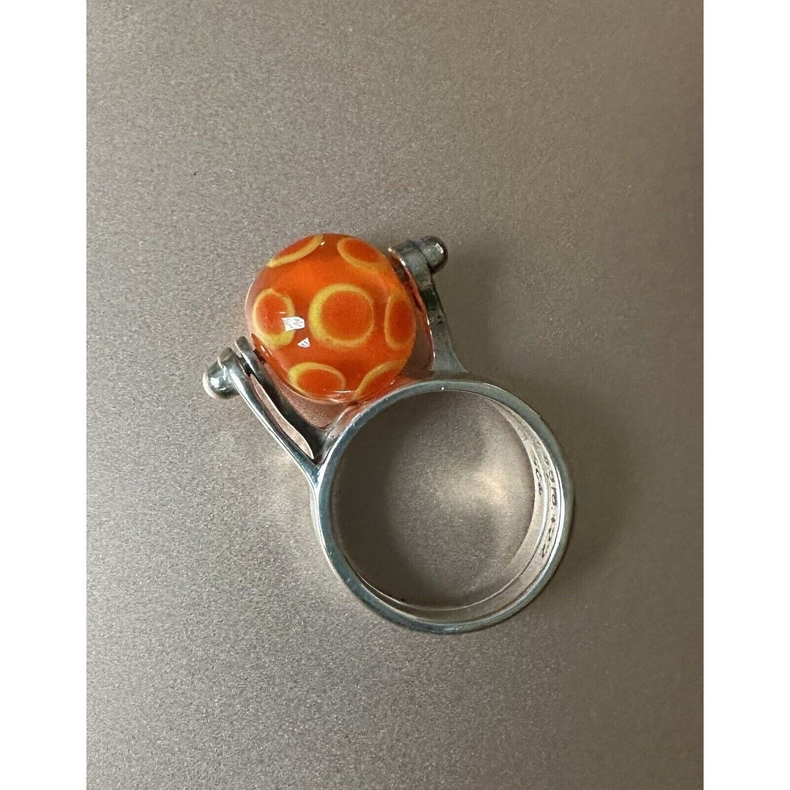 Original Sterling Interchangeable Bead Ring With 14- 8mm Venetian Beads NIB SET