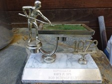 vintage 1973 Hiphugger BILLIARDS POOL table TROPHY  marble base
