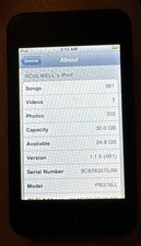 1.1.5 IOS Apple iPod Touch 1st Gen 32 GB A1213 Fast Ship Good Used 881 Songs