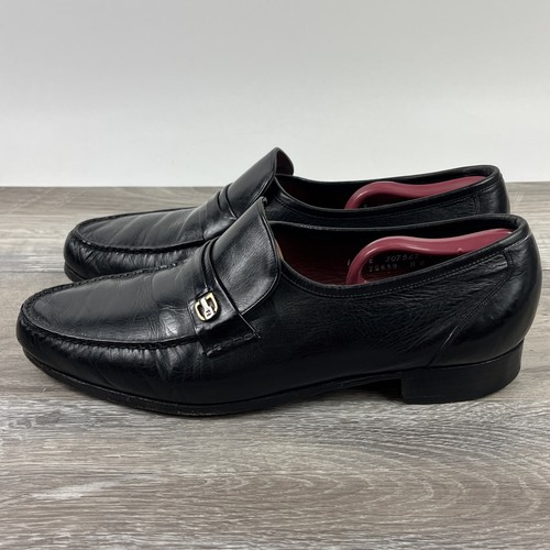 VTG Florsheim Royal Imperial Moc Toe Bit Loafers Sz 11 Black w/Box & Covers - Picture 3 of 24