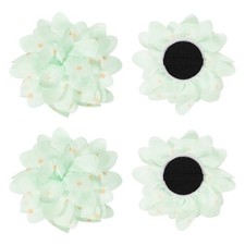 3.1" Dog Collar Flowers for Dogs White Green 4Pcs