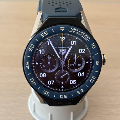 TAG HEUER Connected Smartwatch Black Rubber Steel Model Battery 35% Daily Use