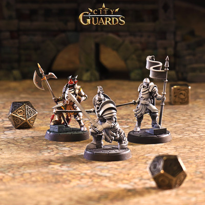 Heavily Armoured Knights | Dungeons and Dragons D&D 28-32mm Tabletop Miniatures