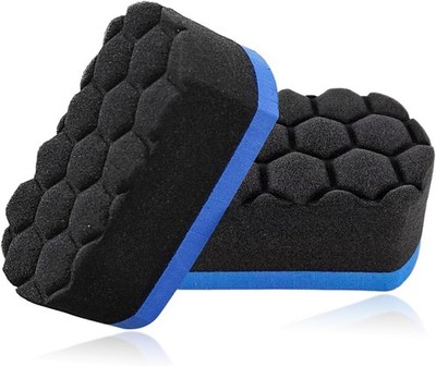 Professional-Grade 2PCS Tire Shine Dressing Sponges - Easy Grip & Efficient