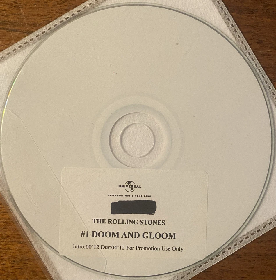 The ROLLING STONES Doom And Gloom 2012 Universal HONG KONG PROMO Only CD Single - Image 2 of 2