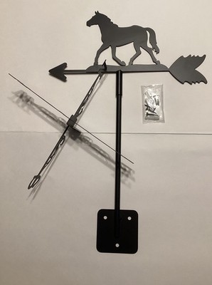 Horse Metal Weather Vane Wind Direction Indicator Outdoor  Roof Mount